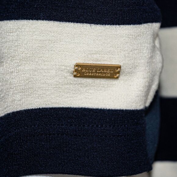 BLUE LABEL CRESTBRIDGE Japan Women's Navy Striped Sweater Size 38 - Picture 9 of 10